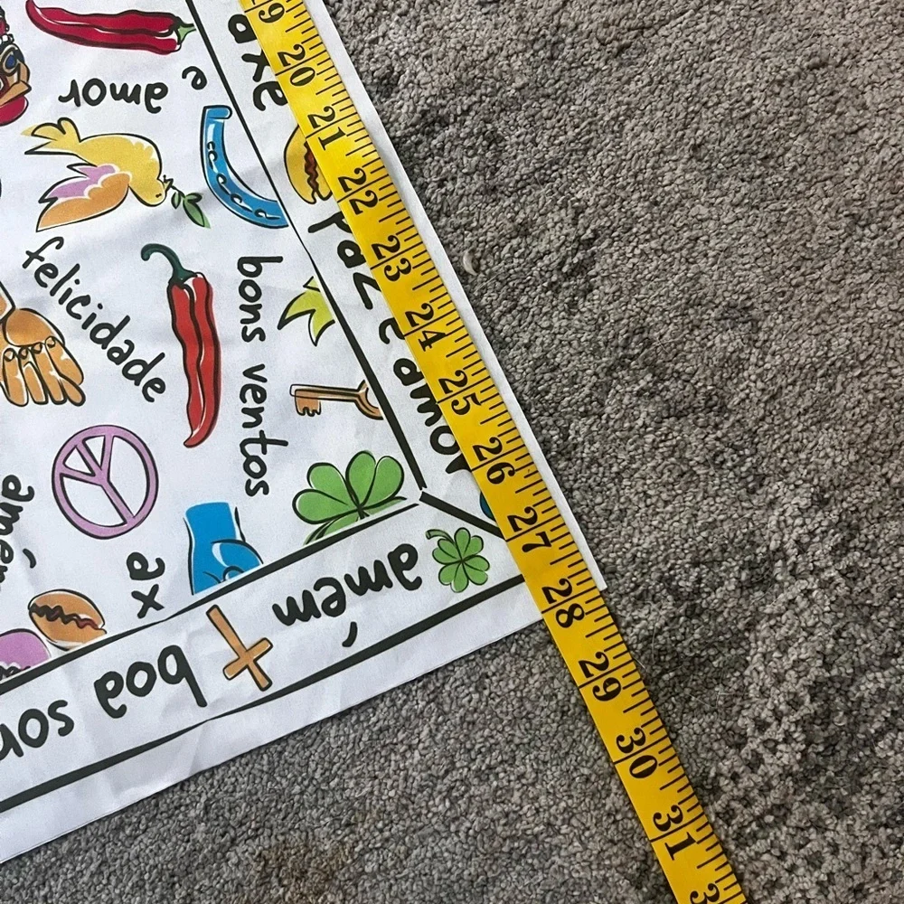 (127)Vibrant Multicolor Graphic Scarf